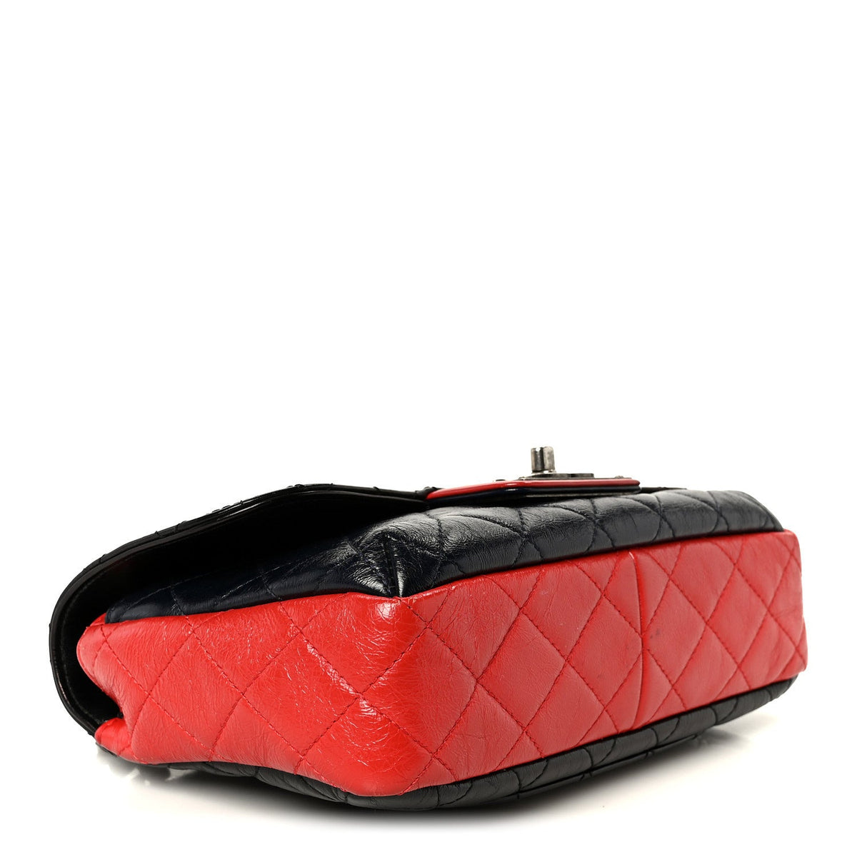 Quilted Goatskin Flap Shoulder Bag - Black