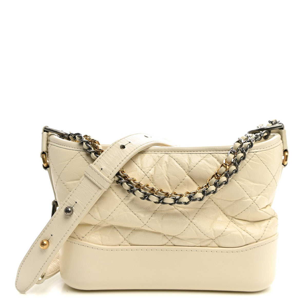 Small Quilted Calfskin Hobo Bag - White