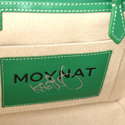 Calfskin Canvas Tote Bag - Green