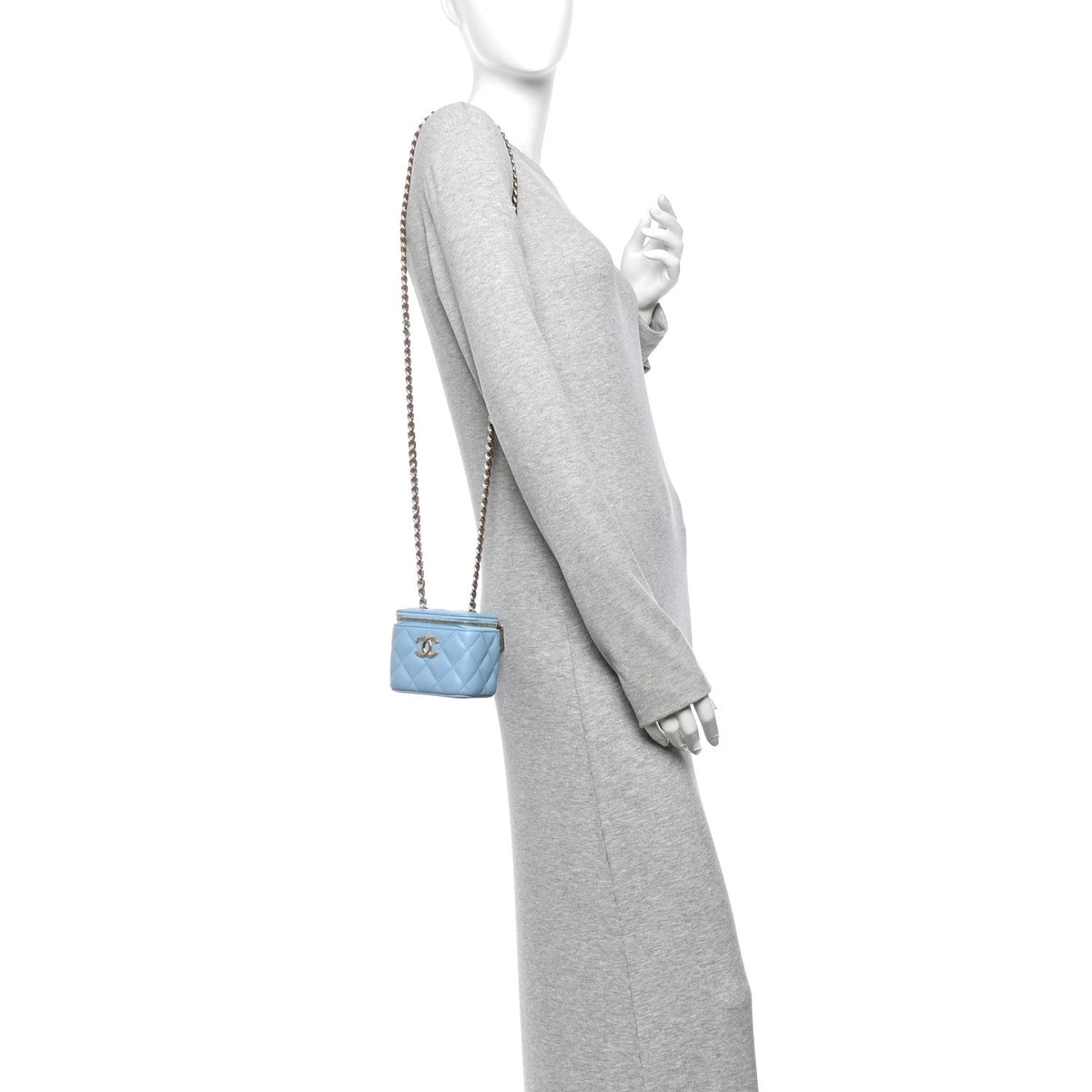 Mini Quilted Lambskin Handbag - Blue