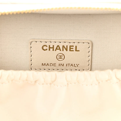 Quilted Caviar Handbag - White