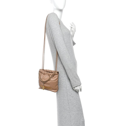 Mini Quilted Calfskin Handbag - Beige