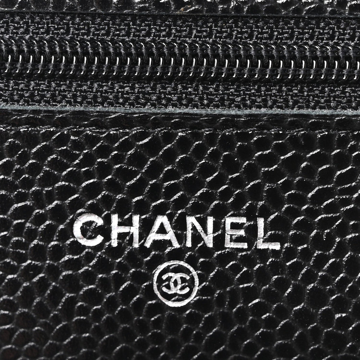 Quilted Caviar Wallet Bag - Black