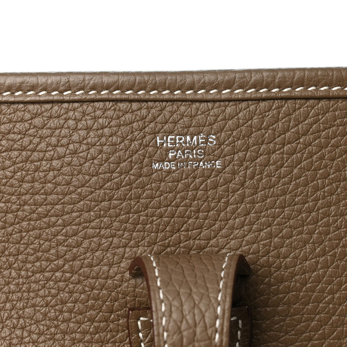 Taurillon Clemence Evelyne Iii Pm Etoupe Handbag