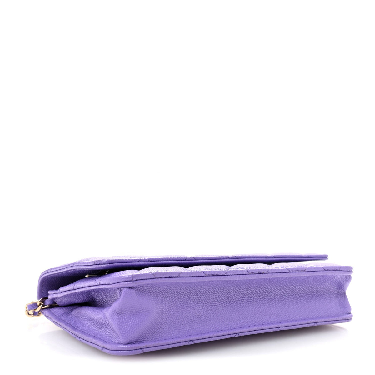 Quilted Caviar Wallet Bag - Purple