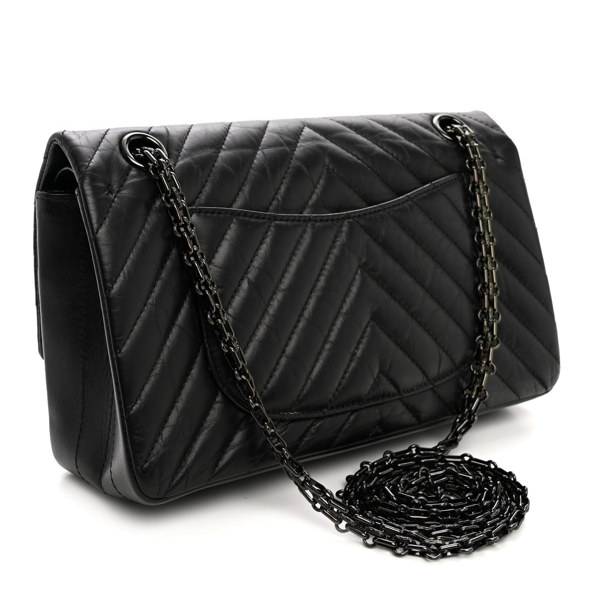 Quilted Calfskin Flap Shoulder Bag - Black