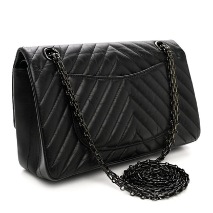 Quilted Calfskin Flap Shoulder Bag - Black