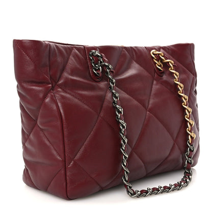Quilted Lambskin Handbag - Brown
