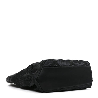 Quilted Nylon Tote Bag - Black