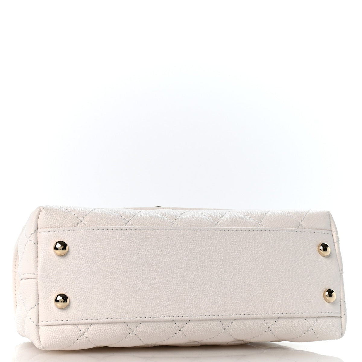 Mini Quilted Caviar Flap Shoulder Bag - White