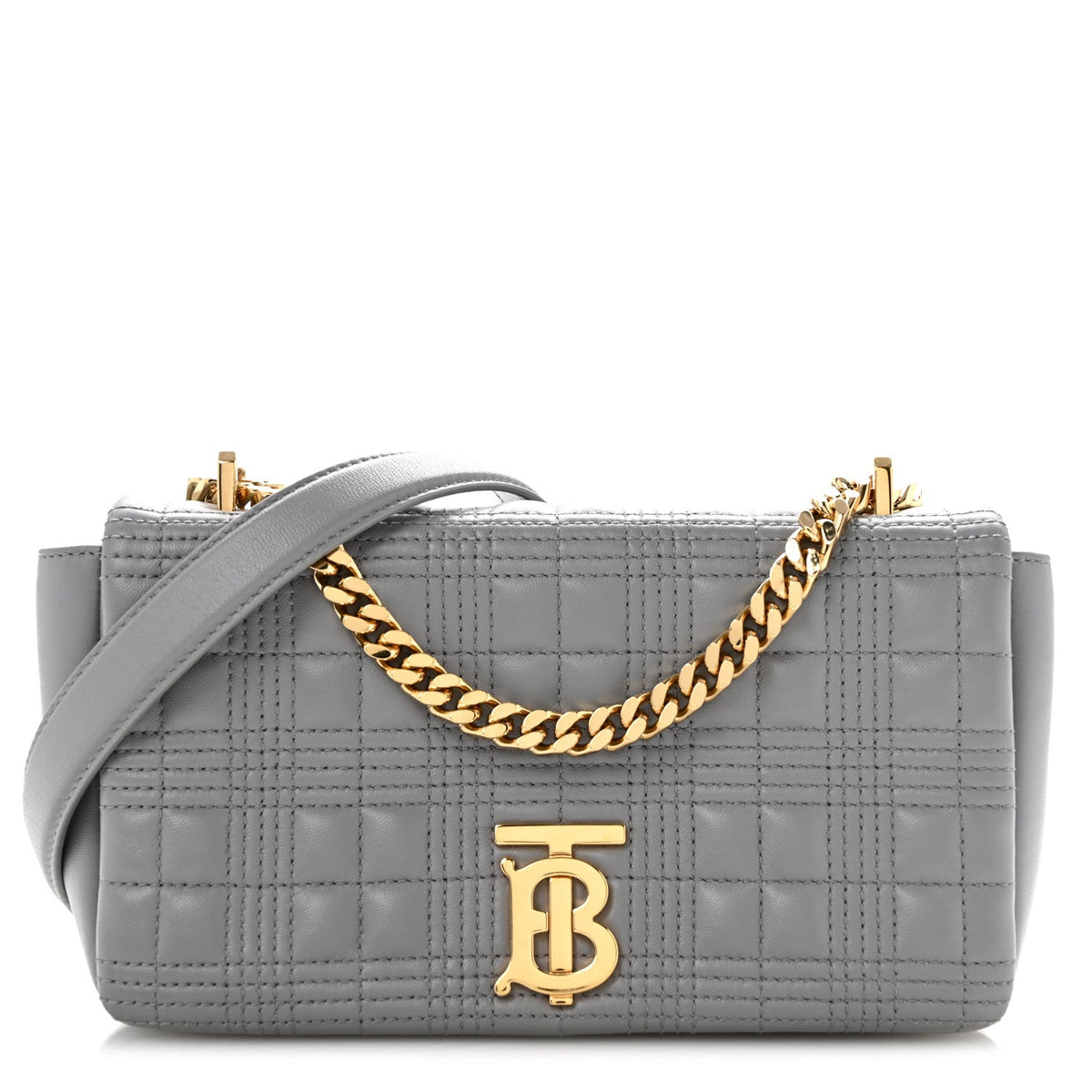 Small Quilted Lambskin Handbag - Grey