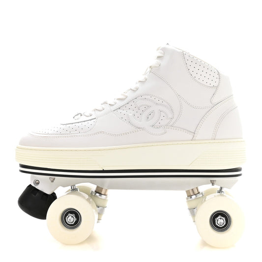 Calfskin Roller Skates White
