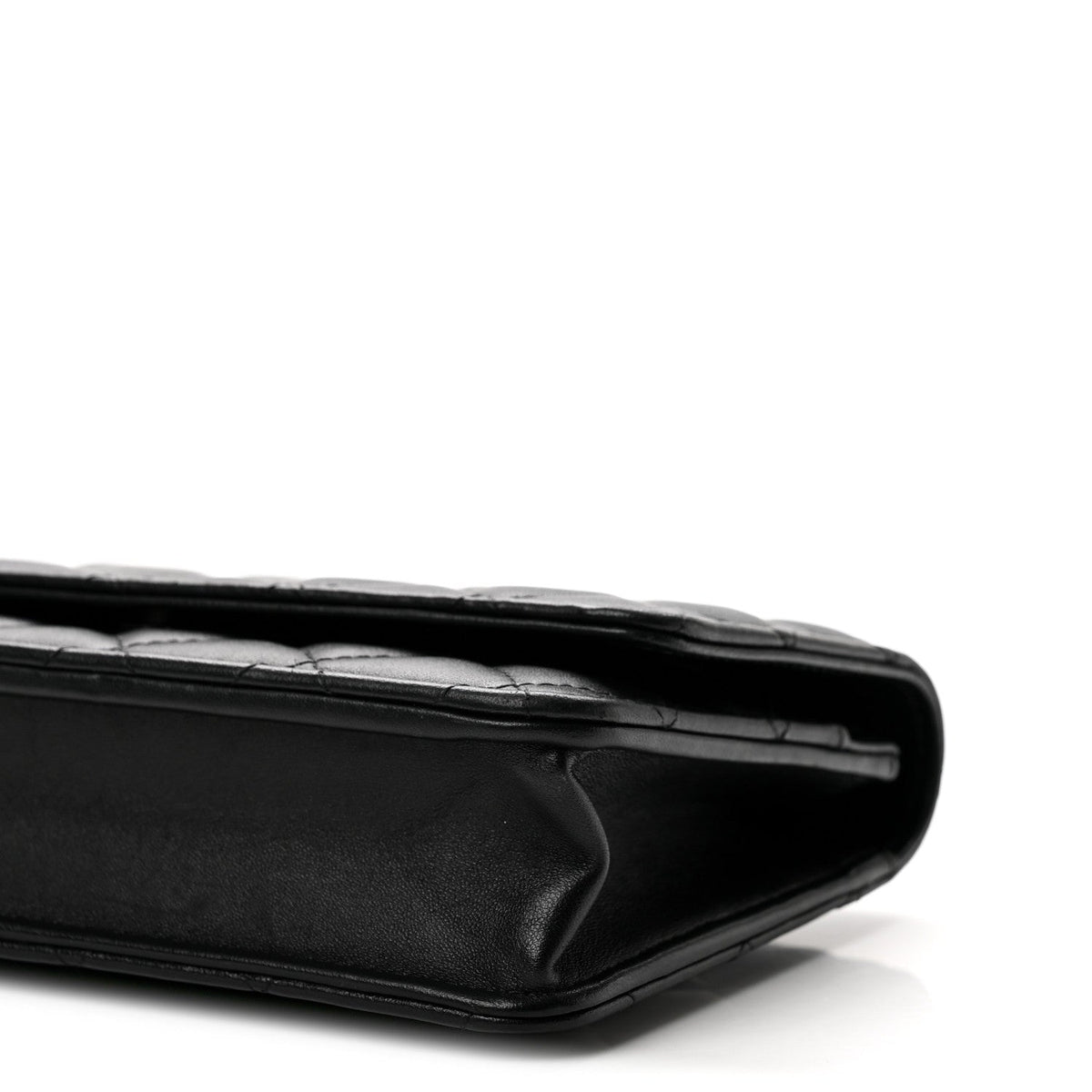 Quilted Caviar Wallet Bag - Black