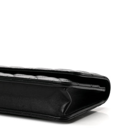 Quilted Caviar Wallet Bag - Black
