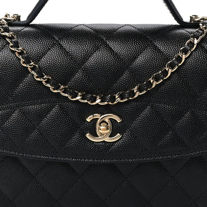 Quilted Caviar Clutch Bag - Black