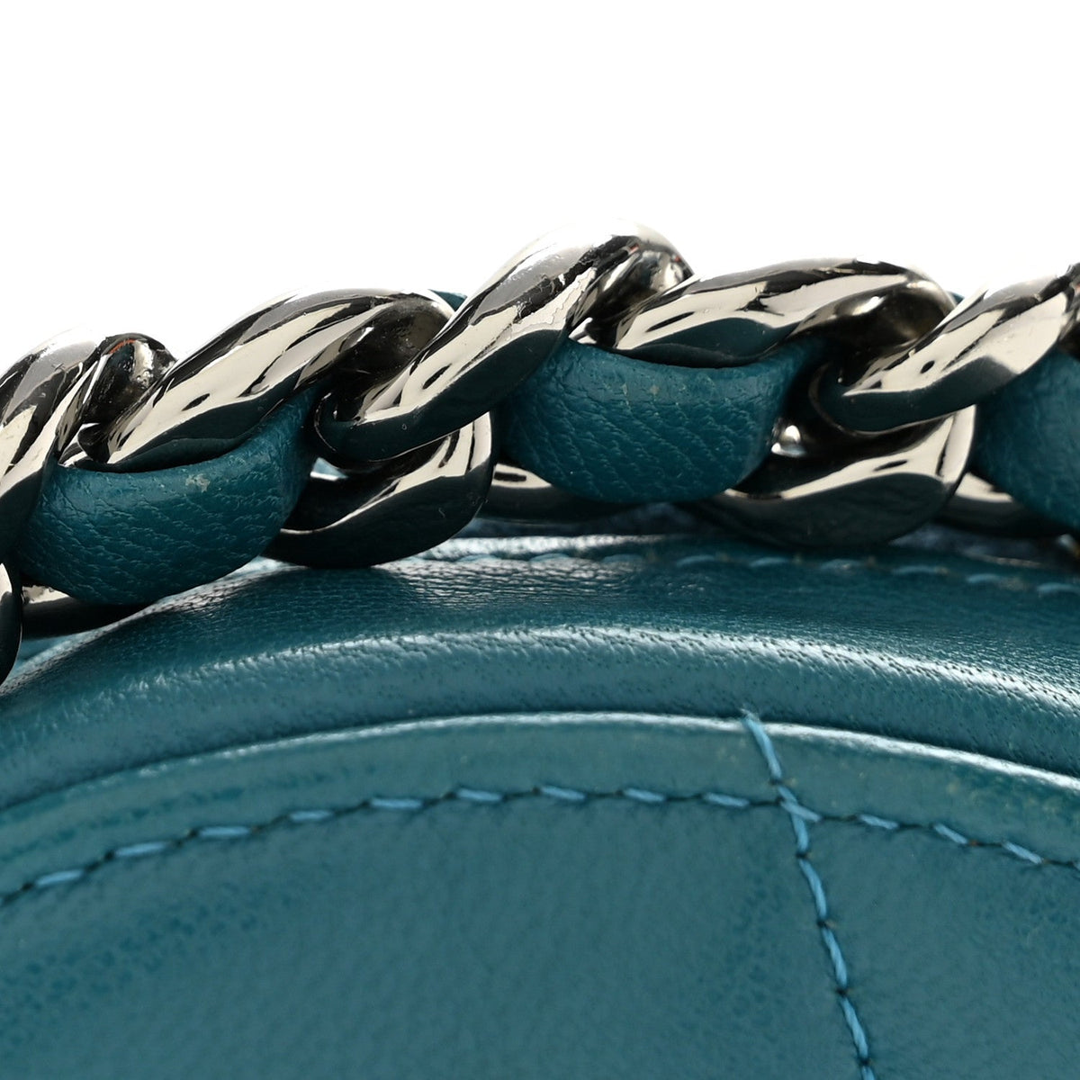Quilted Goatskin Clutch Bag - Blue