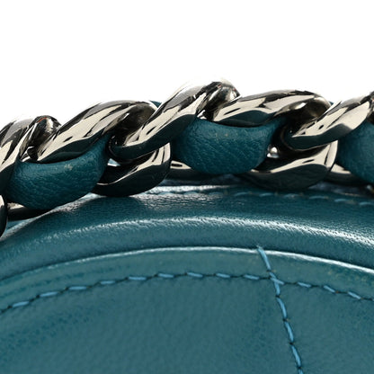 Quilted Goatskin Clutch Bag - Blue