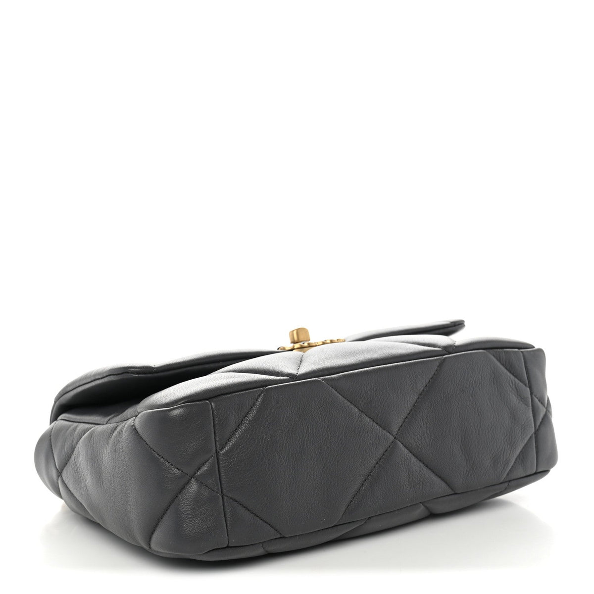 Medium Quilted Lambskin Flap Shoulder Bag - Grey