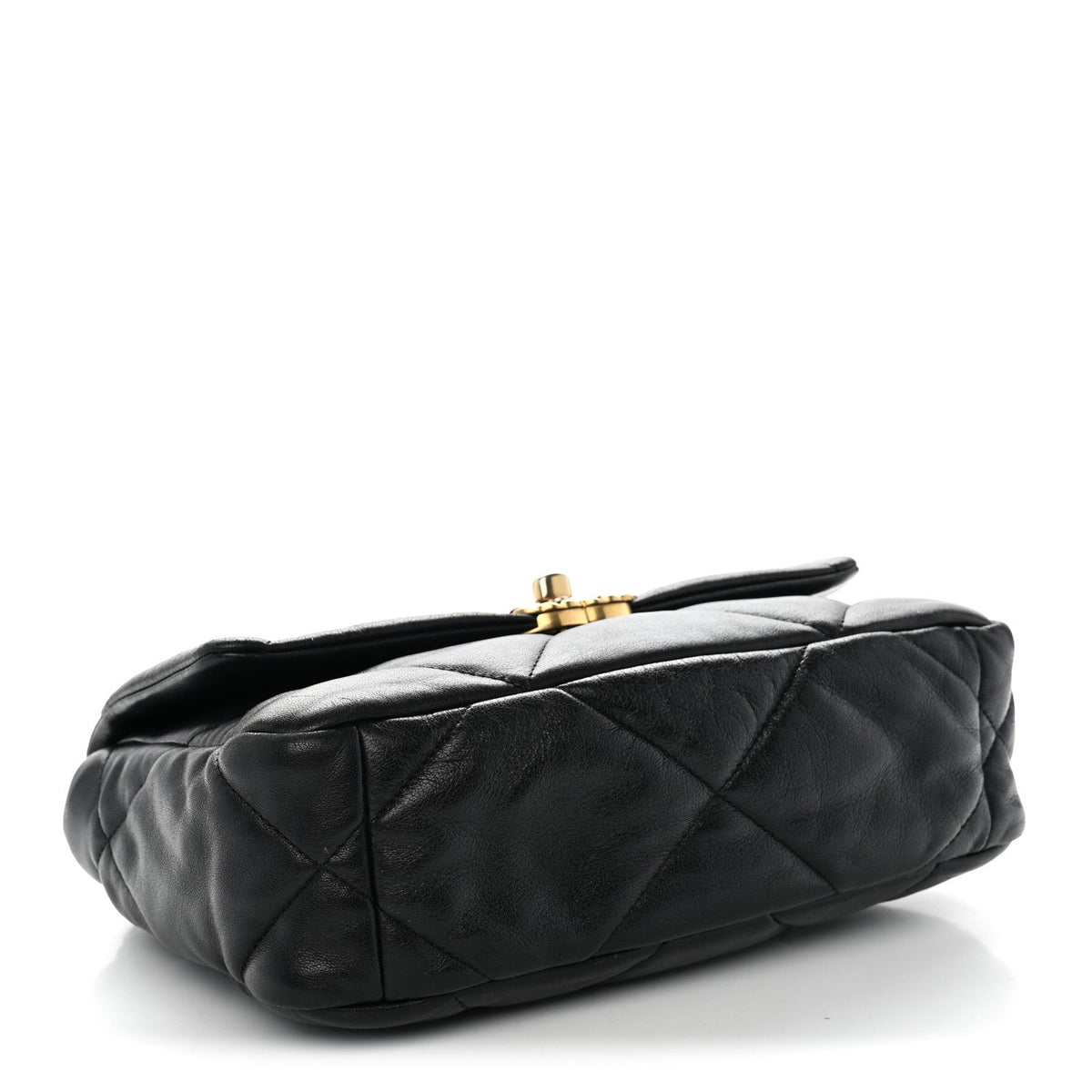 Medium Quilted Goatskin Flap Shoulder Bag - Black