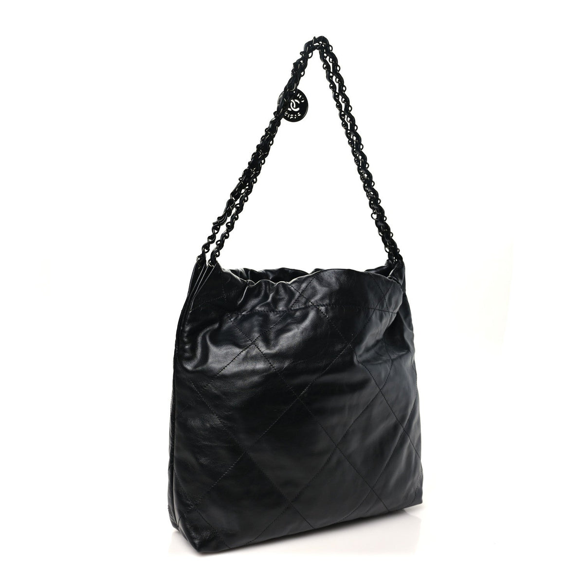 Small Quilted Calfskin Handbag - Black