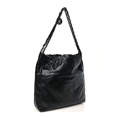 Small Quilted Calfskin Handbag - Black