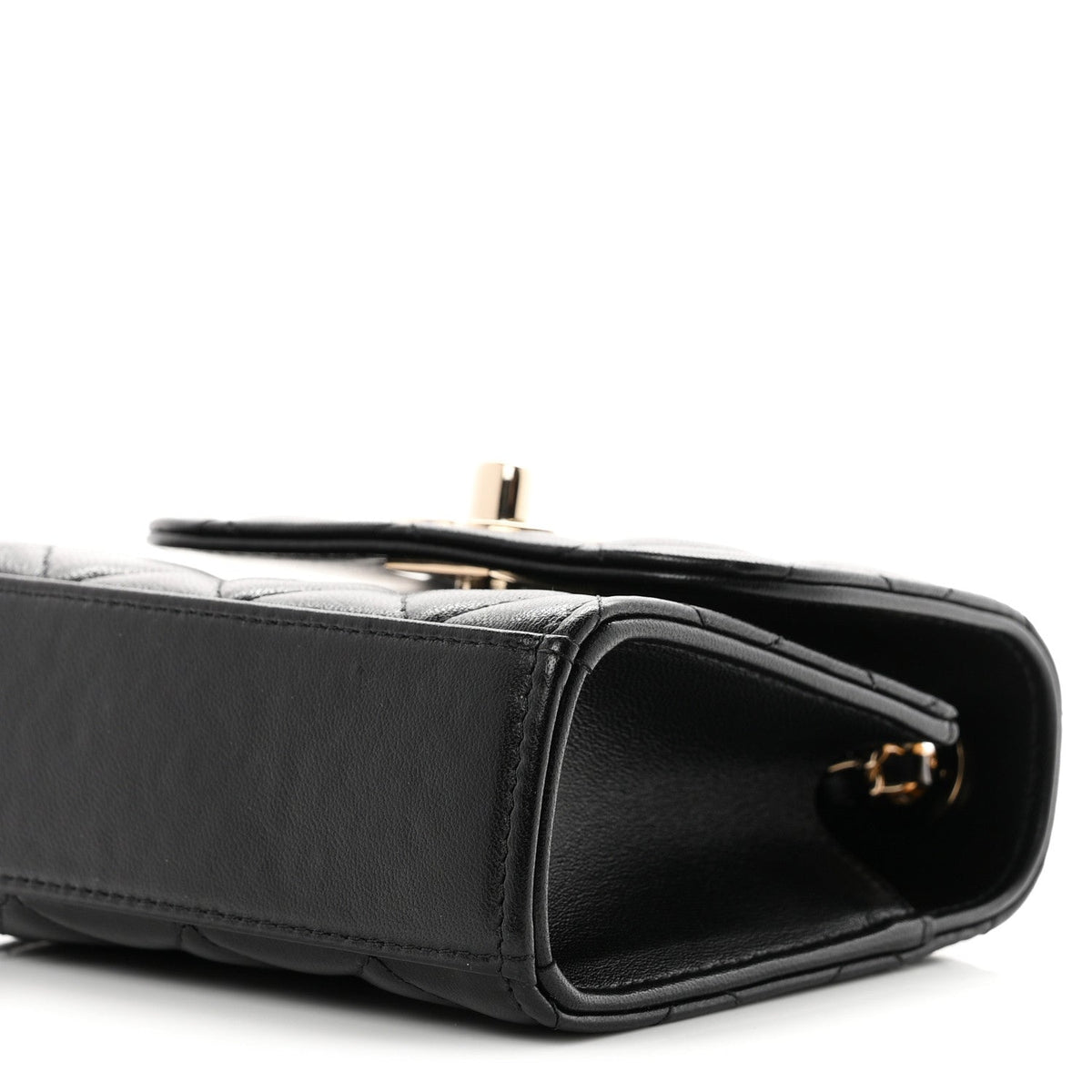Mini Quilted Lambskin Wallet Bag - Black