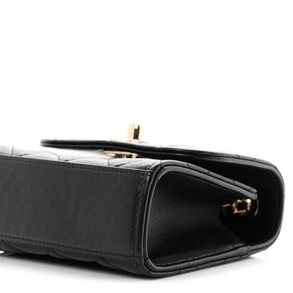 Mini Quilted Lambskin Wallet Bag - Black