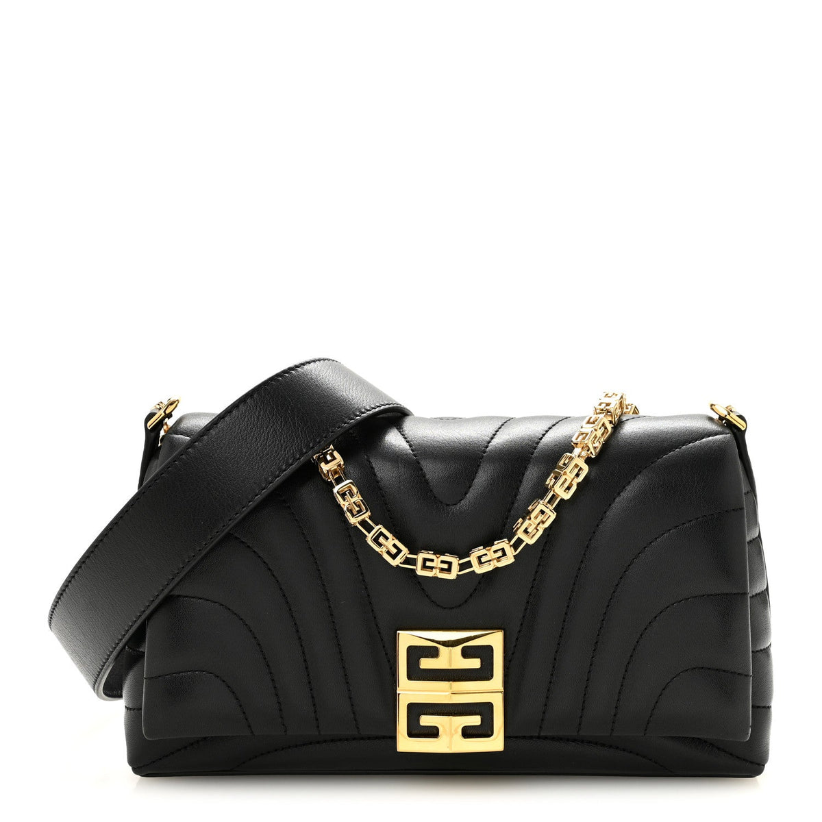 Small Quilted Calfskin Shoulder Bag - Black