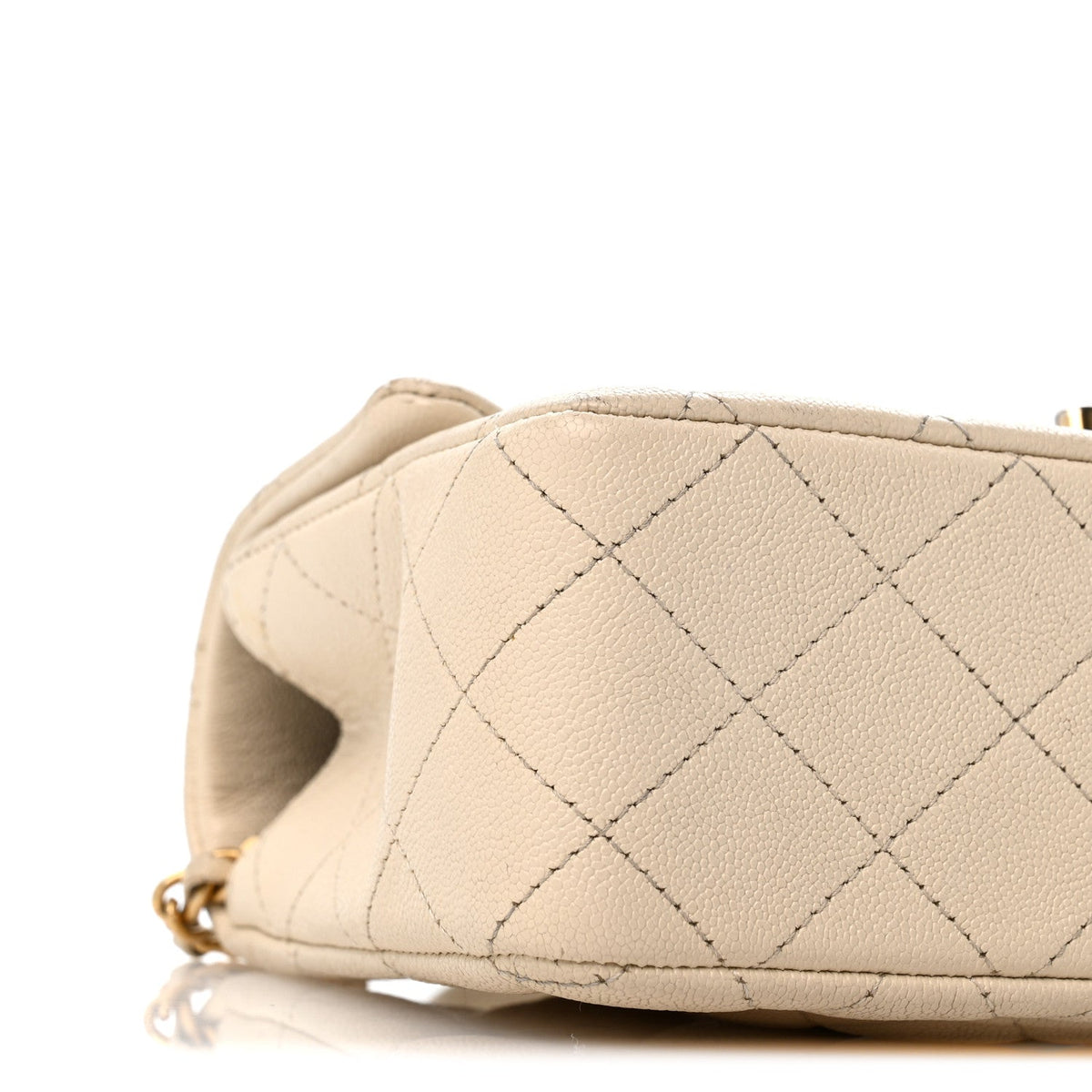 Mini Quilted Caviar Flap Shoulder Bag - Tan