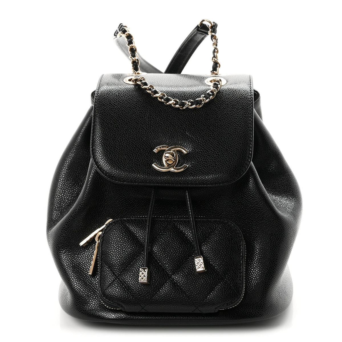 Mini Quilted Caviar Backpack - Black