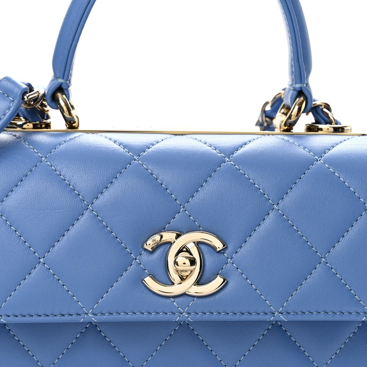 Mini Quilted Lambskin Flap Shoulder Bag - Light Blue