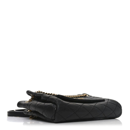 Mini Quilted Lambskin Handbag - Black