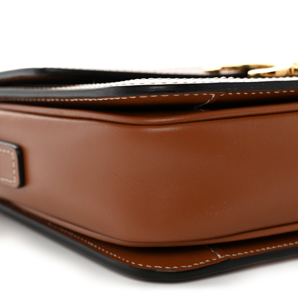 Calfskin Canvas Handbag - Tan