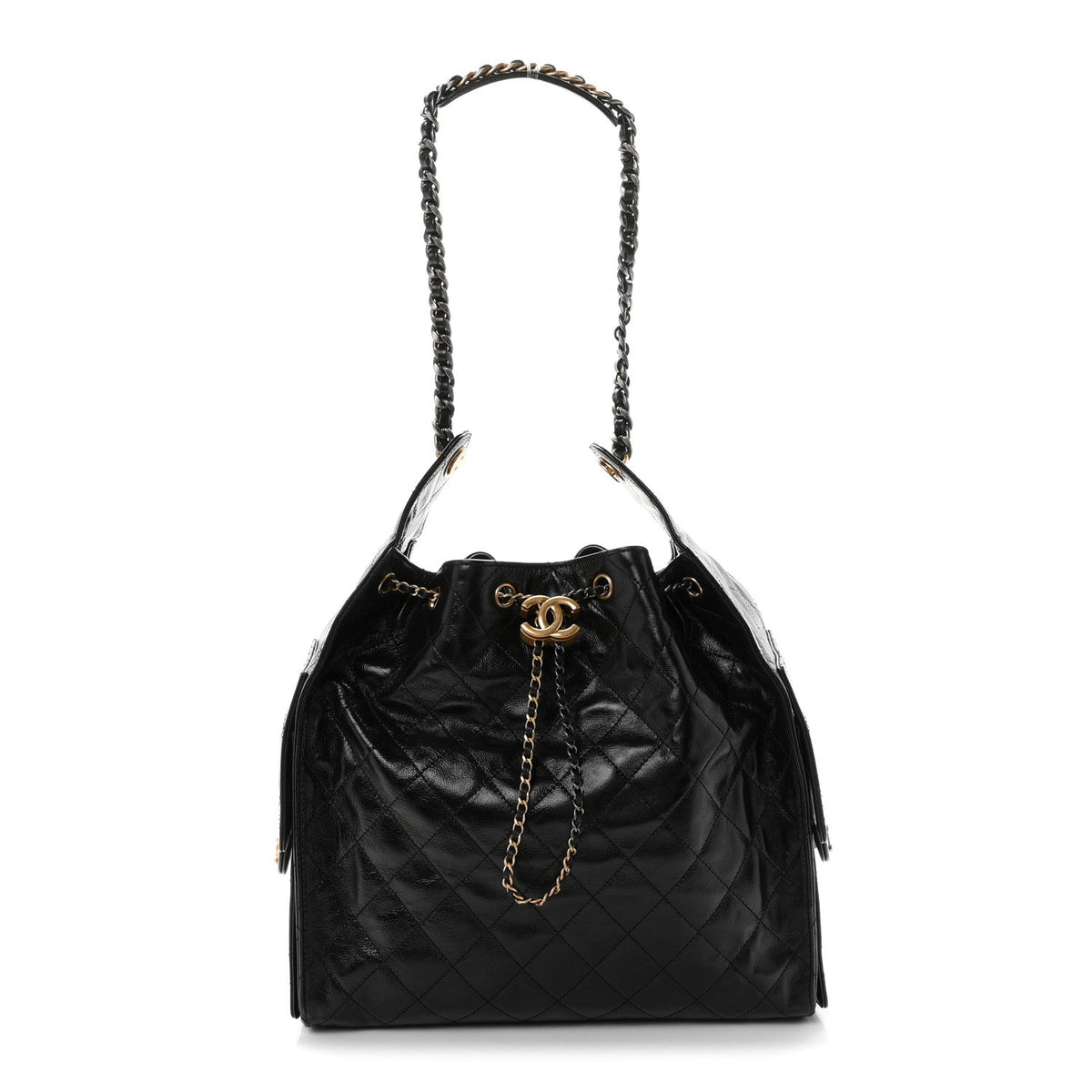 Medium Quilted Calfskin Handbag - Black