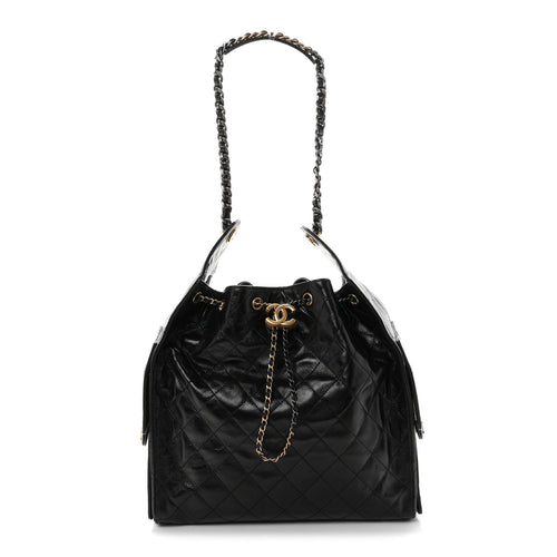 Medium Quilted Calfskin Handbag - Black