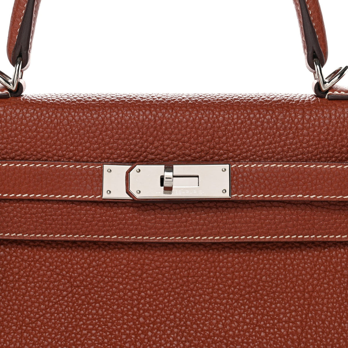 Togo Kelly Retourne 28 Sienne Handbag
