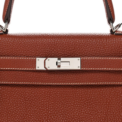 Togo Kelly Retourne 28 Sienne Handbag