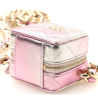 Quilted Lambskin Clutch Bag - Gold