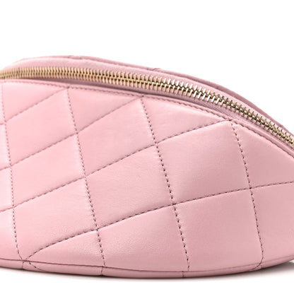 Quilted Lambskin Belt Bag - Pink