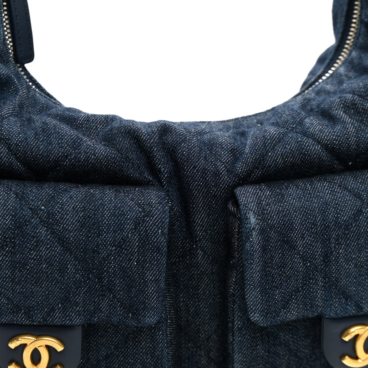 Maxi Quilted Hobo Bag - Blue
