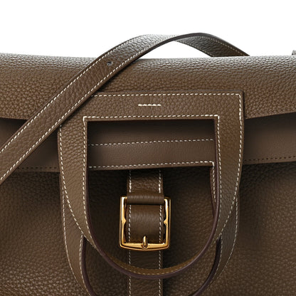 Taurillon Clemence Halzan 31 Gm Etoupe Handbag
