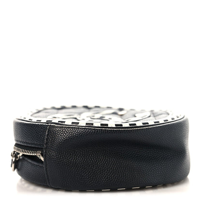 Quilted Caviar Clutch Bag - Black