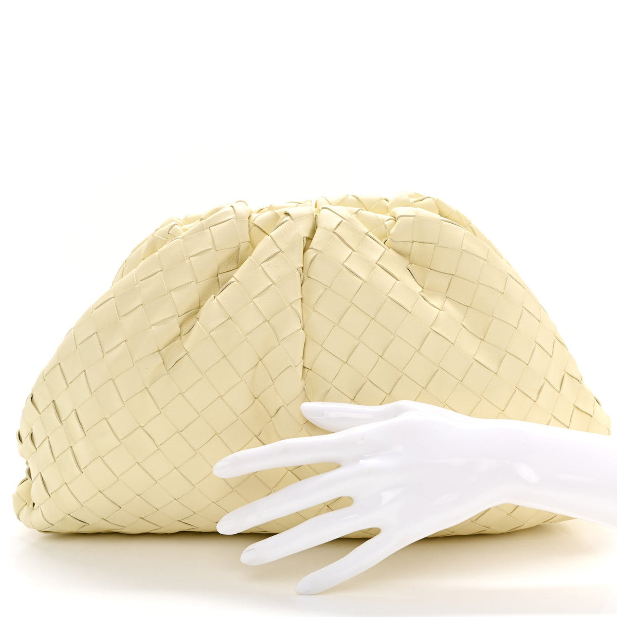 Maxi Nappa Clutch Bag - Cream