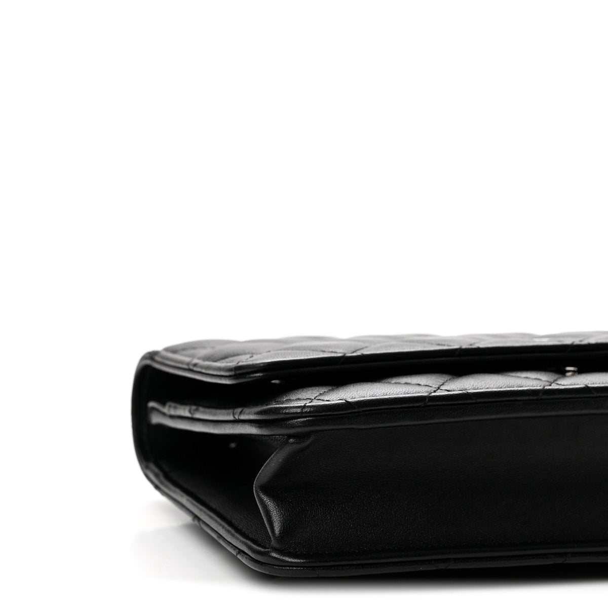 Quilted Caviar Wallet Bag - Black