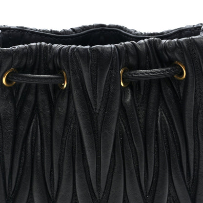 Mini Nappa Bucket Bag - Black