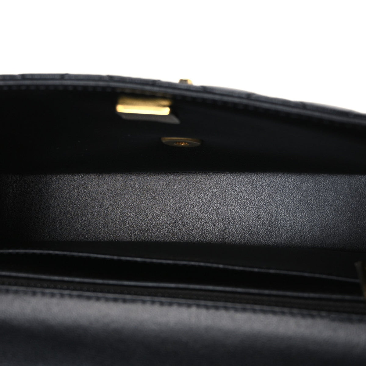 Small Quilted Lambskin Flap Shoulder Bag - Black