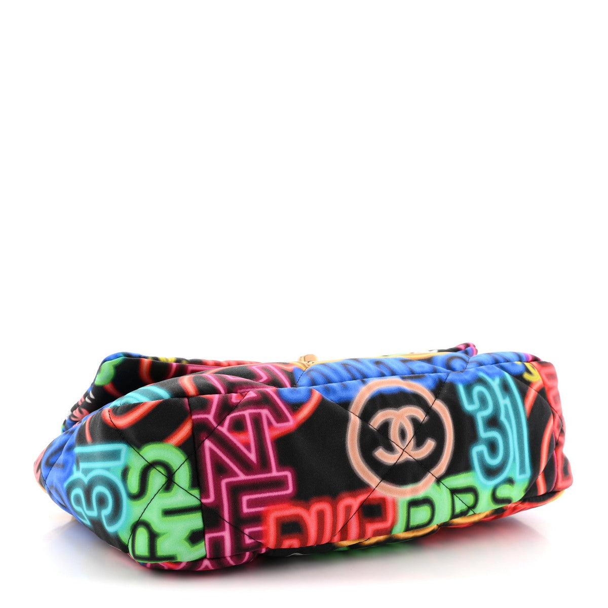 Medium Fabric Flap Shoulder Bag - Black