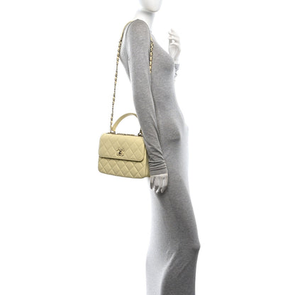 Small Quilted Lambskin Flap Shoulder Bag - Yellow