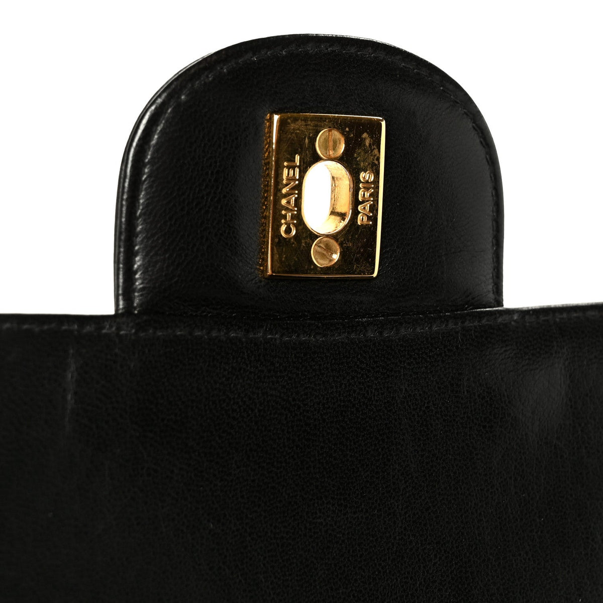 Quilted Lambskin Flap Shoulder Bag - Black