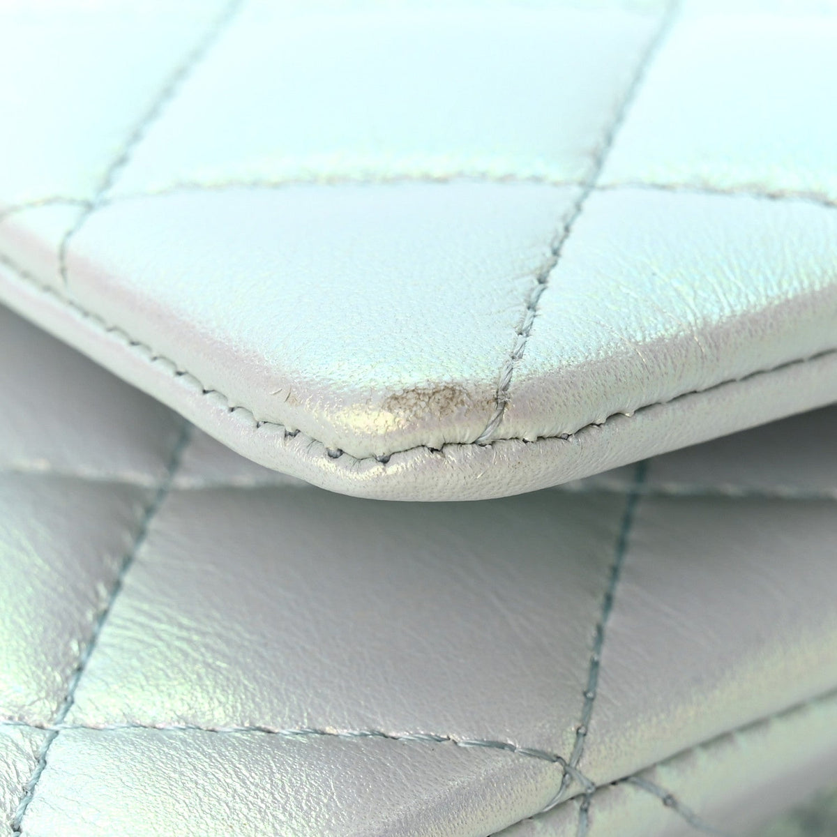 Medium Quilted Lambskin Flap Shoulder Bag - Light Blue